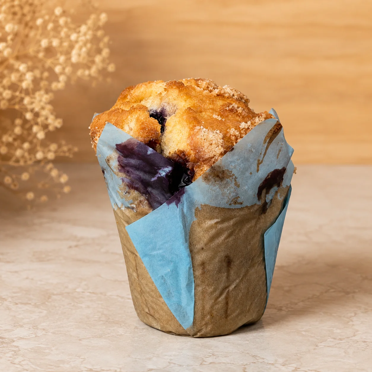 Muffin relleno arándanos