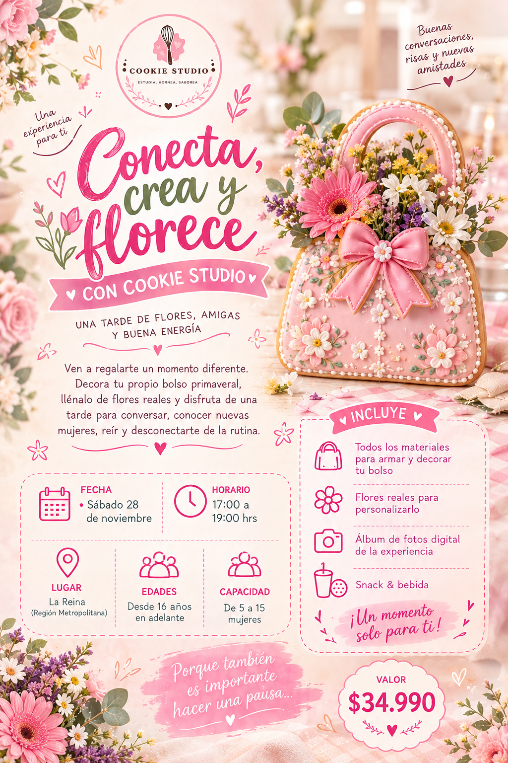 🌸✨ CONECTA, CREA Y FLORECE: Un momento solo para ti ✨🌸